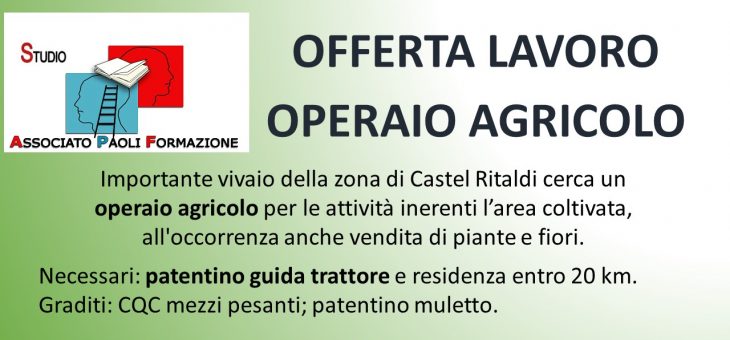 OPERAIO AGRICOLO